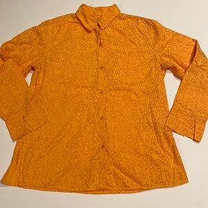 Fieldgear Medium Orange Floral Button Shirt D2